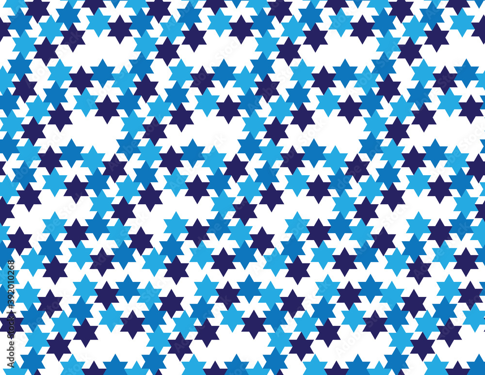 Star of David seamless pattern - Abstract Navy Blue, Blue and Sky Blue Star of David shapes background Star of David seamless pattern - Abstract Navy Blue, Blue and Sky Blue Star of David shapes background