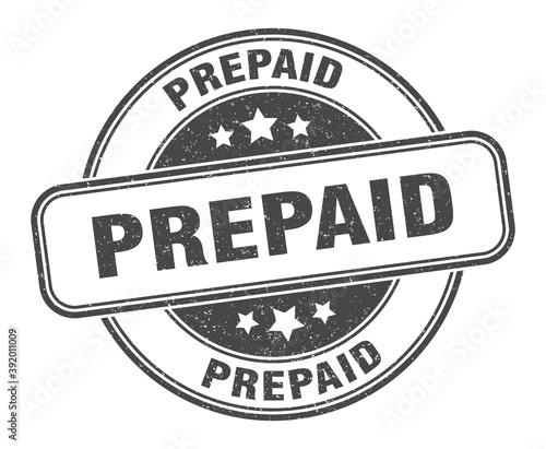 prepaid stamp. prepaid label. round grunge sign
