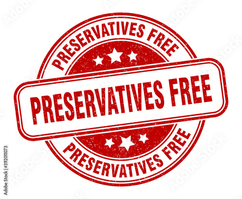preservatives free stamp. preservatives free label. round grunge sign