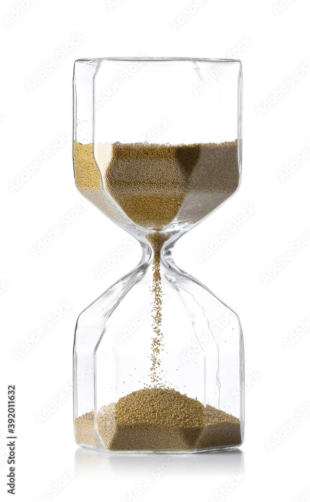 Hourglass on white background. Time management concept Hourglass on white background. Time management concept