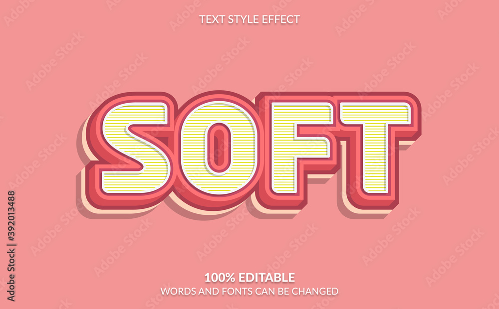 Editable Text Effect, Modern Bold Soft Text Style Editable Text Effect, Modern Bold Soft Text Style