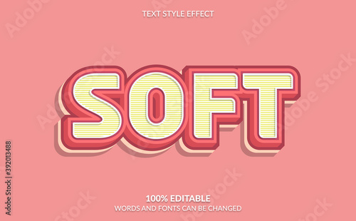 Editable Text Effect, Modern Bold Soft Text Style