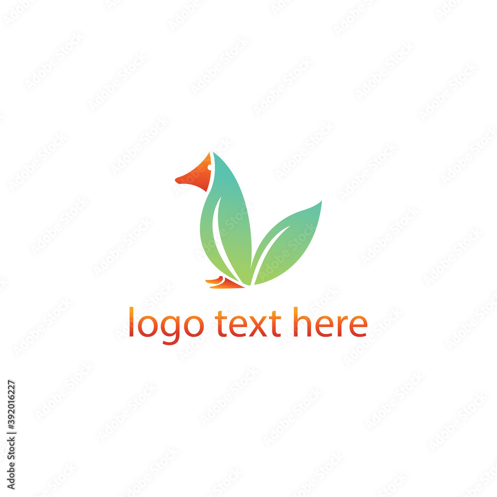 creative leaf logo illustration dog abstract design color vector creative leaf logo illustration dog abstract design color vector
