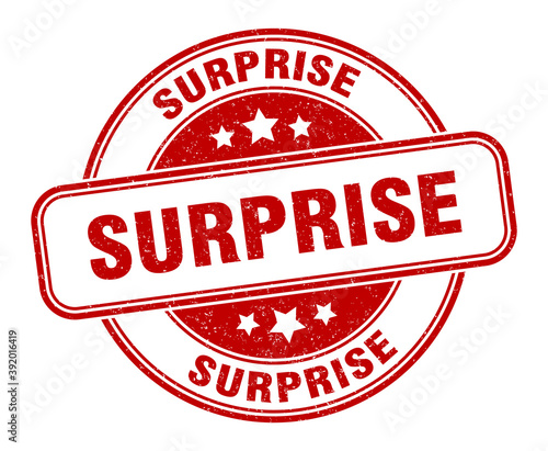 surprise stamp. surprise label. round grunge sign
