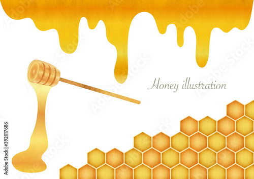 illustration of honey dripping from a dipper
