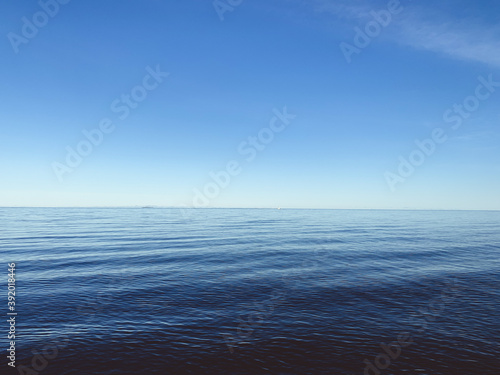 Blue horizon of the sea, seascape background