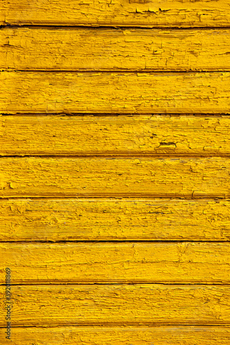 Wallpaper Mural old wooden planks with a yellow background Torontodigital.ca