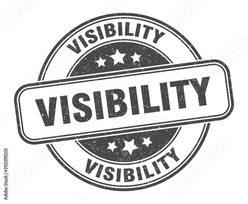 visibility stamp. visibility label. round grunge sign