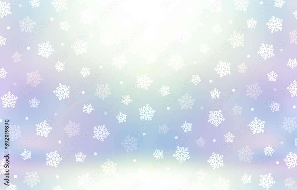 Amazing winter holidays light iridescent 3d background decorated snowflakes pattern. Christmas fabolous illustration. Amazing winter holidays light iridescent 3d background decorated snowflakes pattern. Christmas fabolous illustration.