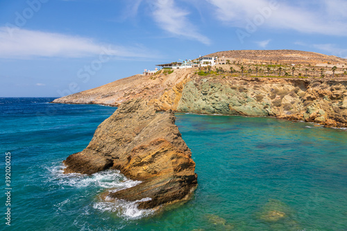 Fototapeta Naklejka Na Ścianę i Meble -  Rocky coast on the north side of the island of Ios. Greece.