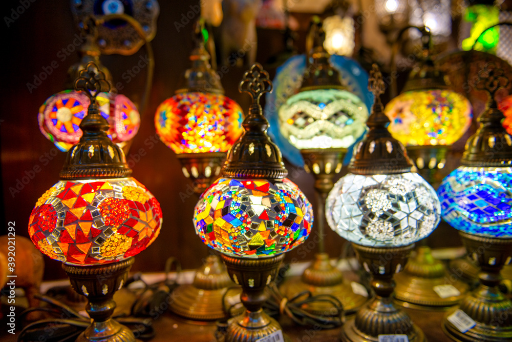 Colorful lamps in Christmas season