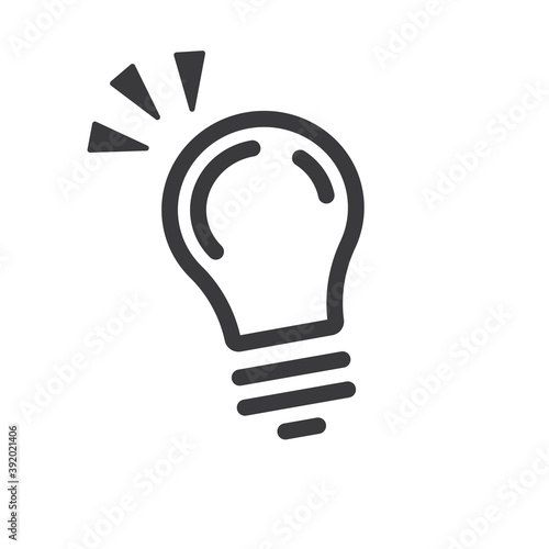 Light bulb icon. Symbol of idea. Electric shining lamp illustration. Editable linear vector.