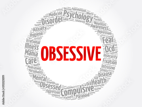Obsessive word cloud collage, health concept background
