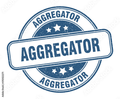 aggregator stamp. aggregator label. round grunge sign