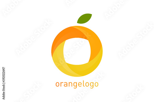 Orange logo design template, circular shape