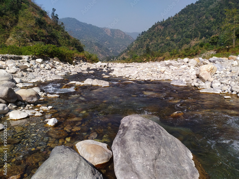 Flowing water of nature's lap mountain river