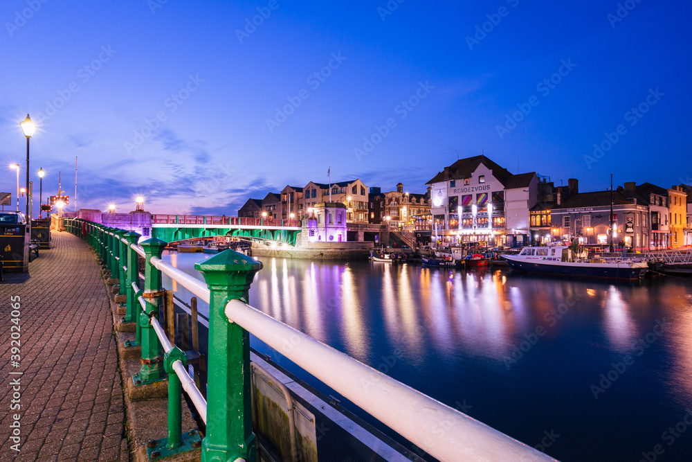 Weymouth Harbour Bridge in summer 