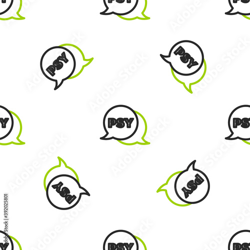 Line Psychology icon isolated seamless pattern on white background. Psi symbol. Mental health concept, psychoanalysis analysis and psychotherapy. Vector.