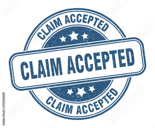 claim accepted stamp. claim accepted label. round grunge sign
