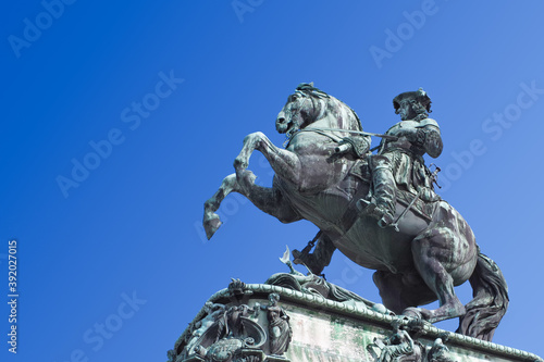 Fragment of monument of Prince Eugene of Savoy at Heldenplatz in Vienna, Austria.