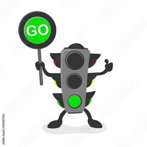 Traffic light mascot, green light, go
