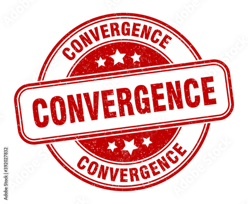 Billede på lærred convergence stamp. convergence label. round grunge sign