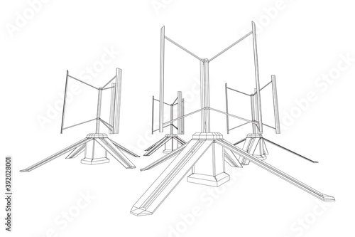 Darrieus wind turbine. Windmill generator