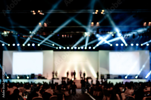 blurred background of event concert lighting at conference hall © N.Sutthisamut