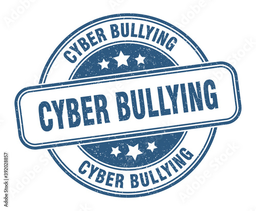 cyber bullying stamp. cyber bullying label. round grunge sign