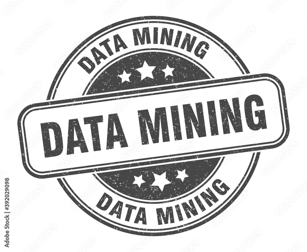 Obraz premium data mining stamp. data mining label. round grunge sign