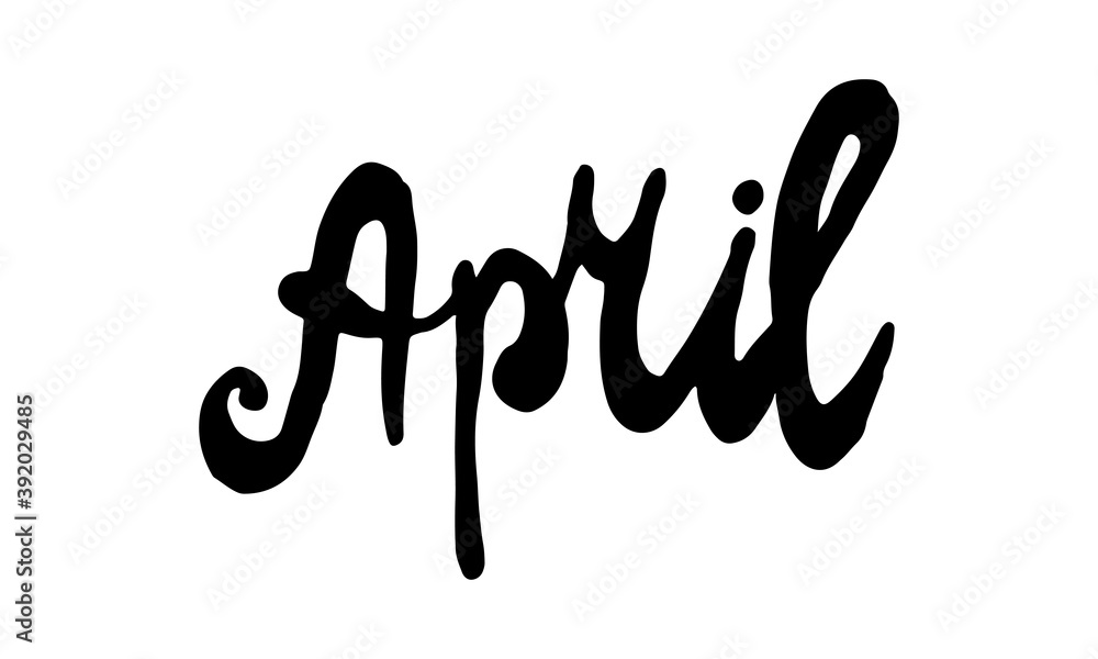 Handwritten spring lettering. Vector hand drawn illustration. Template for seasonal poster, invitation, banner Handwritten spring lettering. Vector hand drawn illustration. Template for seasonal poster, invitation, banner