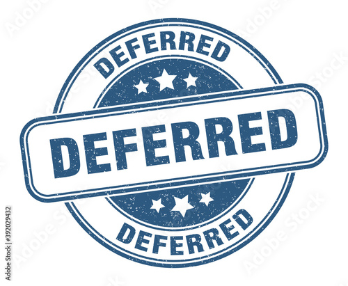 deferred stamp. deferred label. round grunge sign