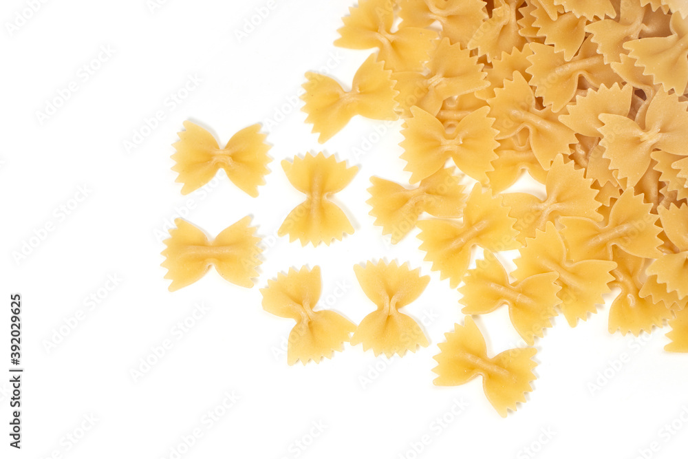 Fototapeta premium some farfalle pasta forming a background pattern