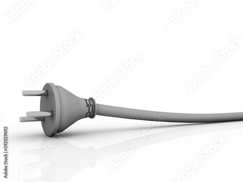 3d rendering Electrical wire and plug