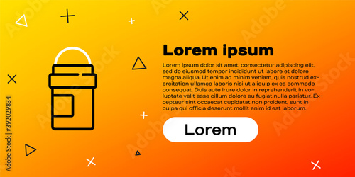 Line Antiperspirant deodorant roll icon isolated on yellow background. Cosmetic for body hygiene. Colorful outline concept. Vector.