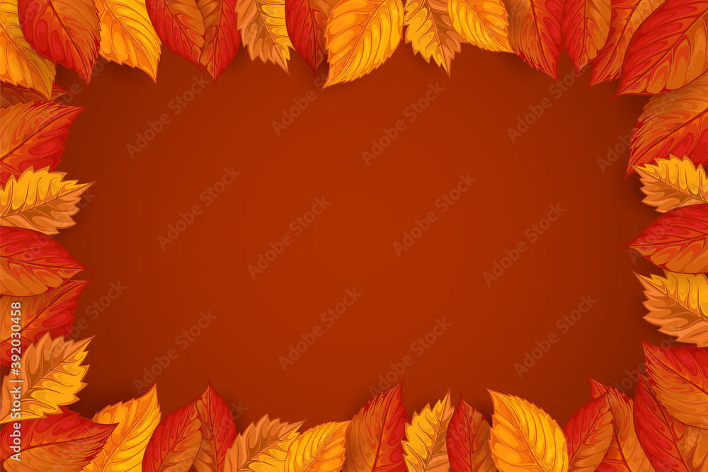 Autumn with leave decoration template