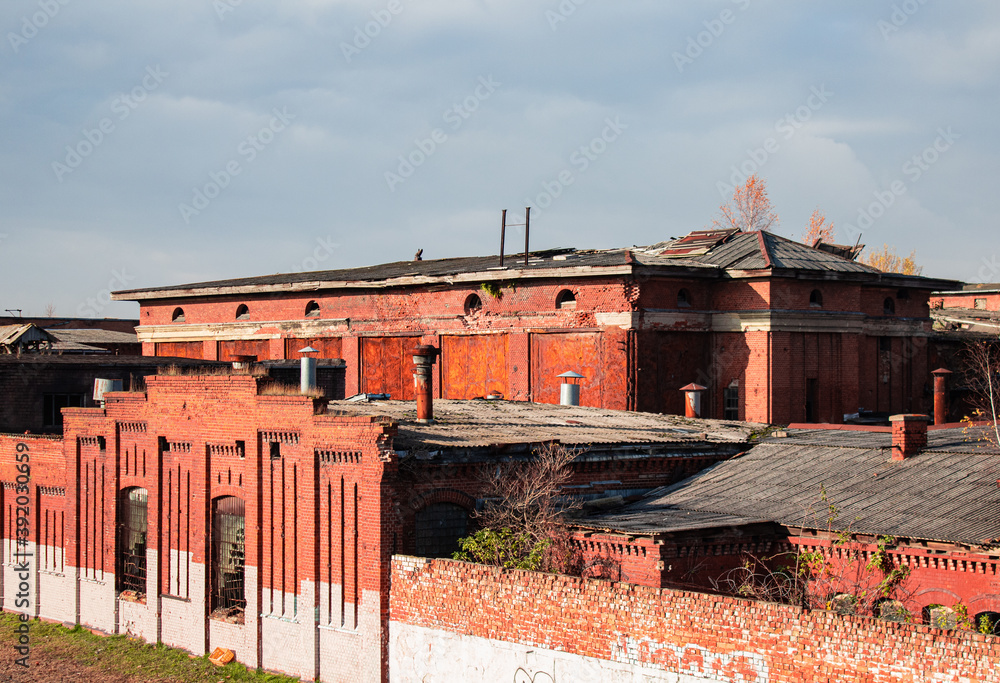 Big red brick factory building Big red brick factory building