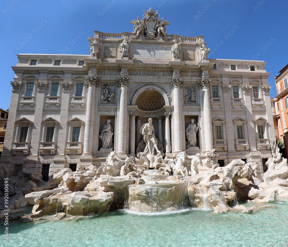 Fountain of Trevi in Rome without people