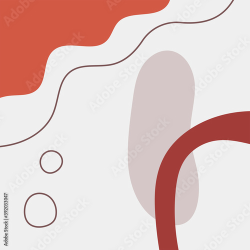Square abstract trendy template drawn by hand. Modern vector illustration.