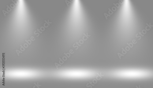 white stage background with gradient light empty room for display your product.