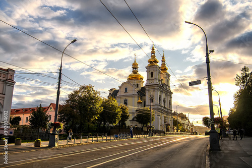 Orthodox Holy Transfiguration Cathedral in Vinnytsia, Ukraine. September 2020 photo