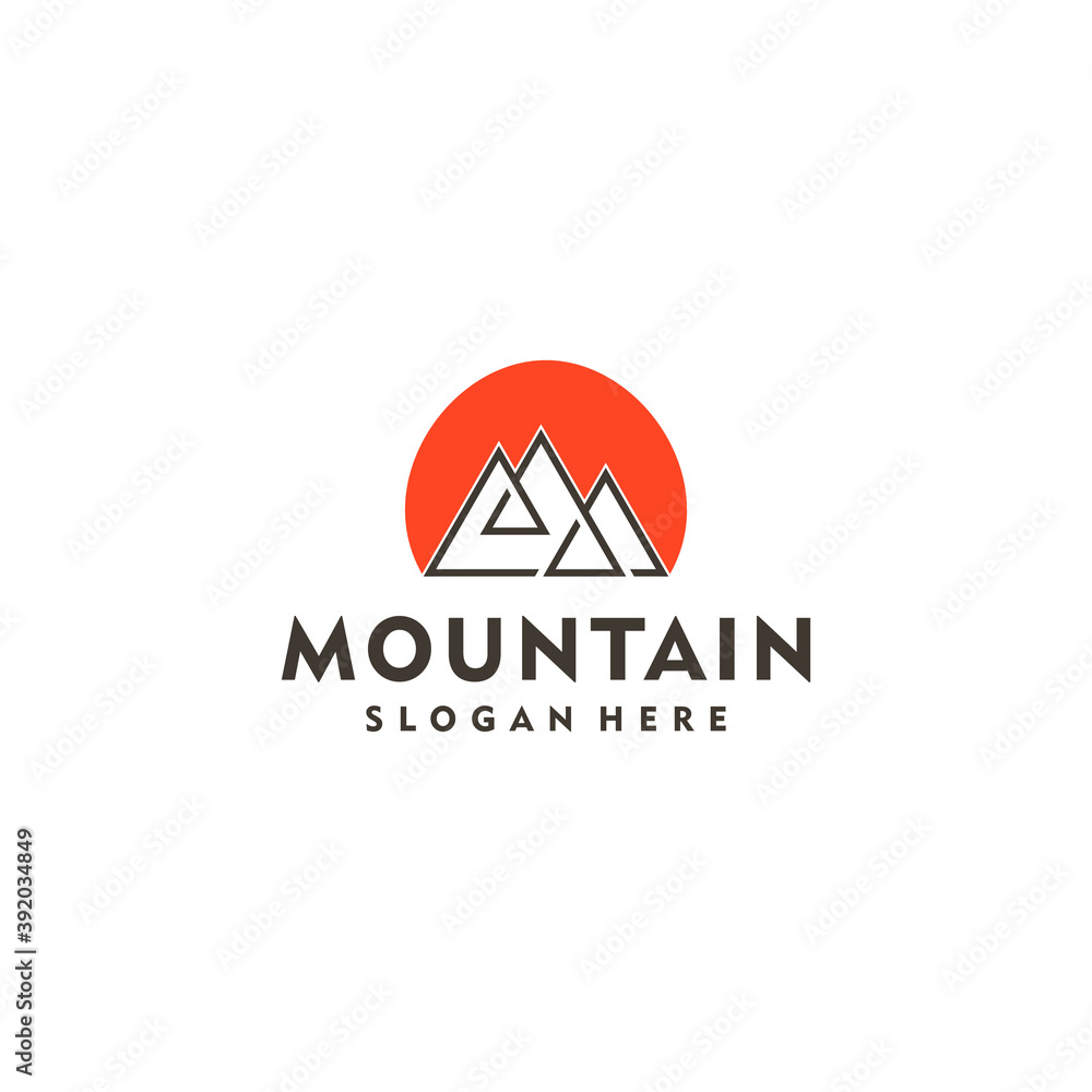 business company logo with symbol of nature with modern mountain image concept business company logo with symbol of nature with modern mountain image concept