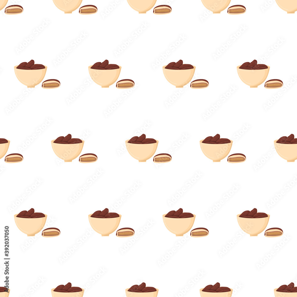 Half date fruit and bowl seamless pattern for fabric and print design. Vegetarian healthy food. Tropical backdrop. Textile ornament. Exotic oriental wallpaper. Half date fruit and bowl seamless pattern for fabric and print design. Vegetarian healthy food. Tropical backdrop. Textile ornament. Exotic oriental wallpaper.