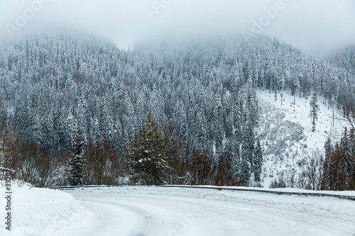 Winter landscape in the mountains 