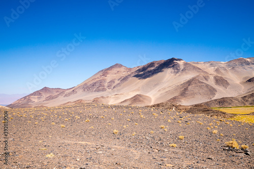 Volcano Cerro Galán. Rock formations and natural landscape of the Puna highland. Catamarca province, Argentina