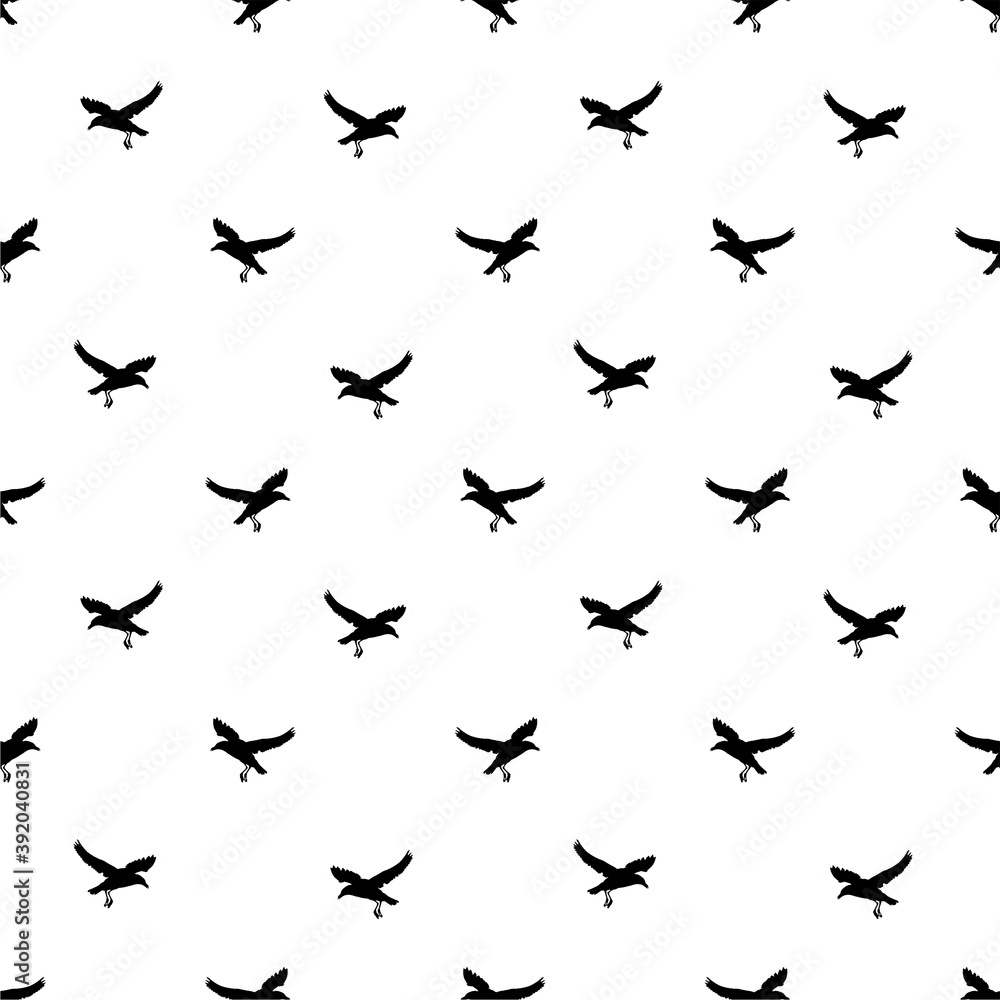 Birds Flying Motif Silhouette Seamless Pattern Birds Flying Motif Silhouette Seamless Pattern