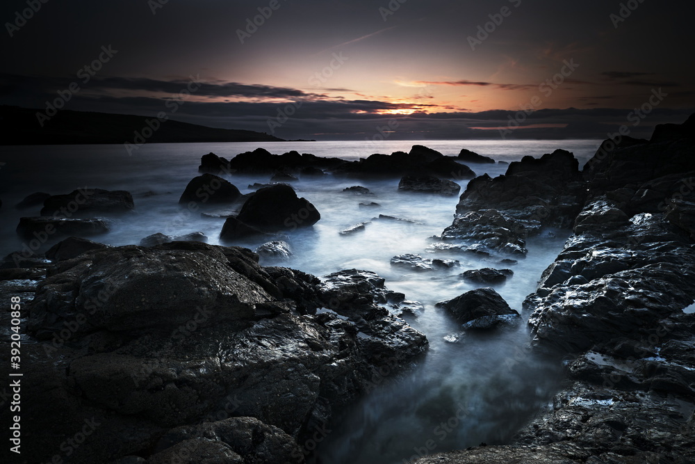 Long Exposure, Rocks, Setting Sun Long Exposure, Rocks, Setting Sun