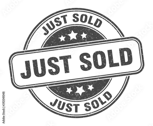 just sold stamp. just sold label. round grunge sign