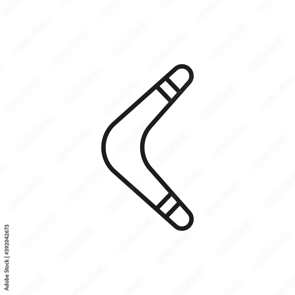 Fototapeta premium Boomerang icon. Vector outline icon with editable stroke
