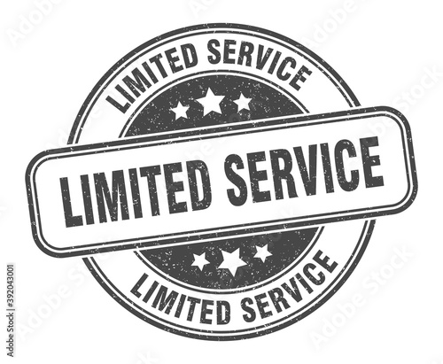 limited service stamp. limited service label. round grunge sign